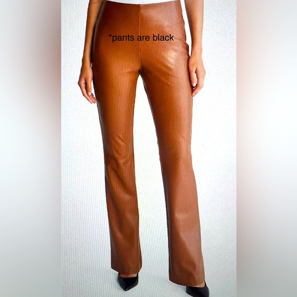 NWT Black Faux Leather Flared Pants - XL - Picture 2 of 5